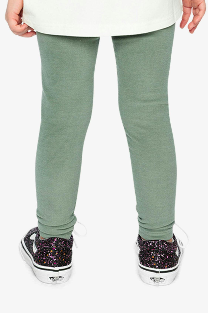 Rib Leggings Green Printed Green