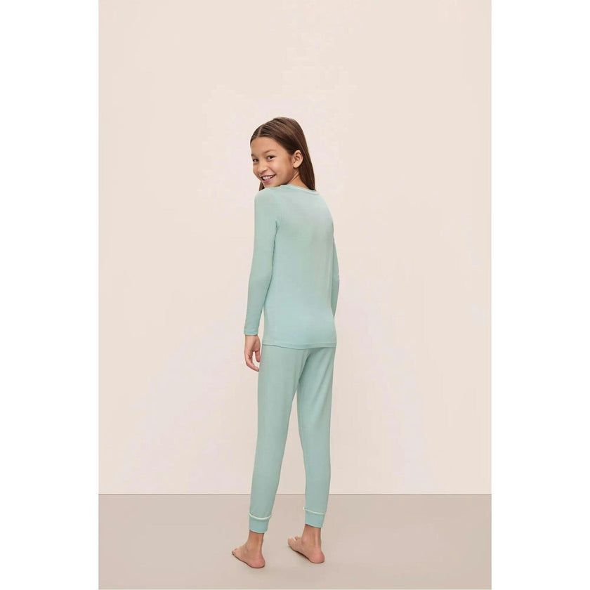 Kids TENCEL™ Modal Unisex Long PJ Set, Blue