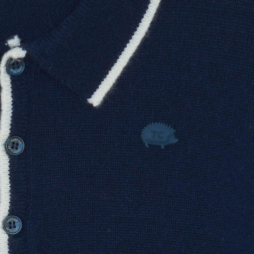 TARTINE ET CHOCOLAT WOOL SWEATSHIRT WITH NECK - MARINE