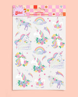 Unicorn Tats - 52 foil temporary tattoos