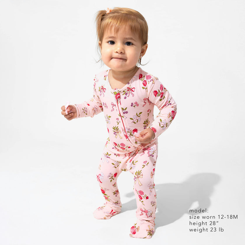 Bows & Blooms Bamboo Convertible Footie