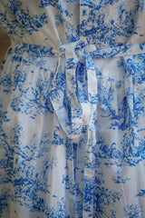 Aoki Blue Toile Dress | Short Sleeve