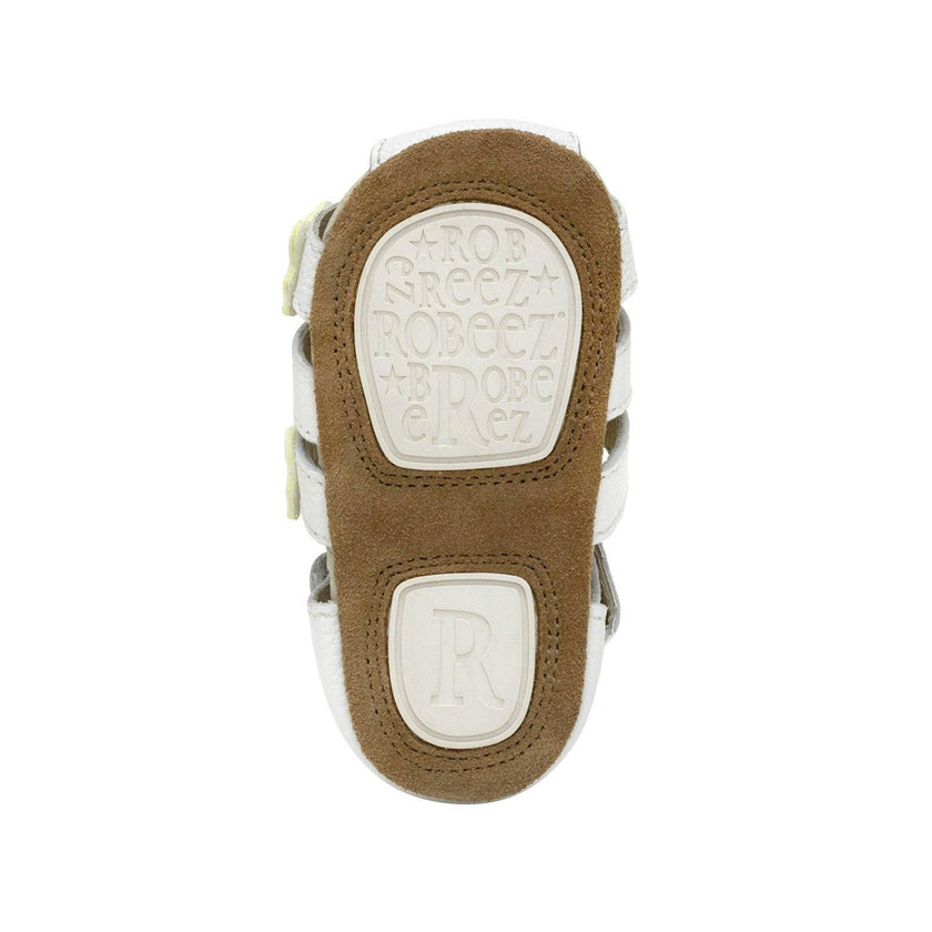 Mariposa White Leather Sandal