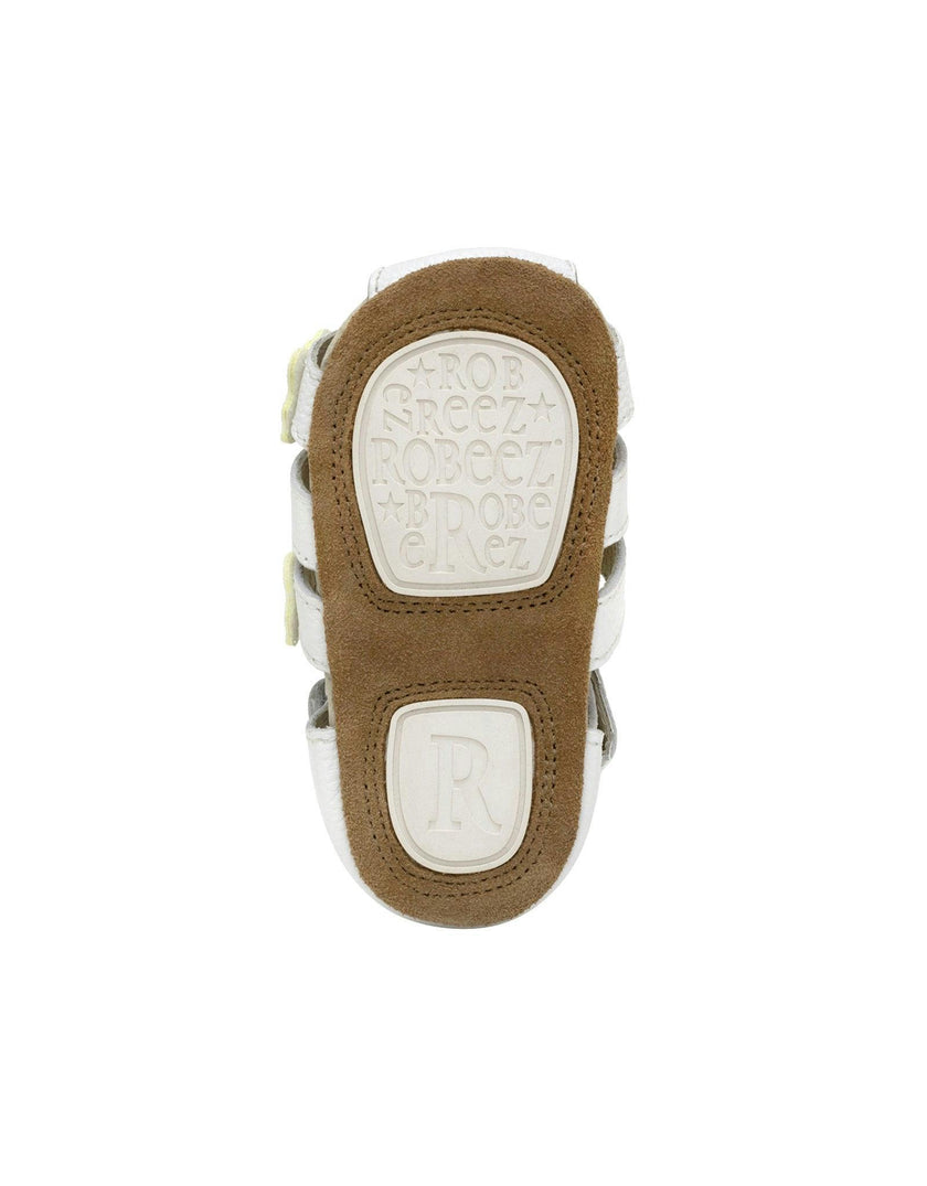 Mariposa White Leather Sandal