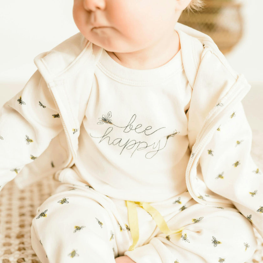 graphic bodysuit | bee happy