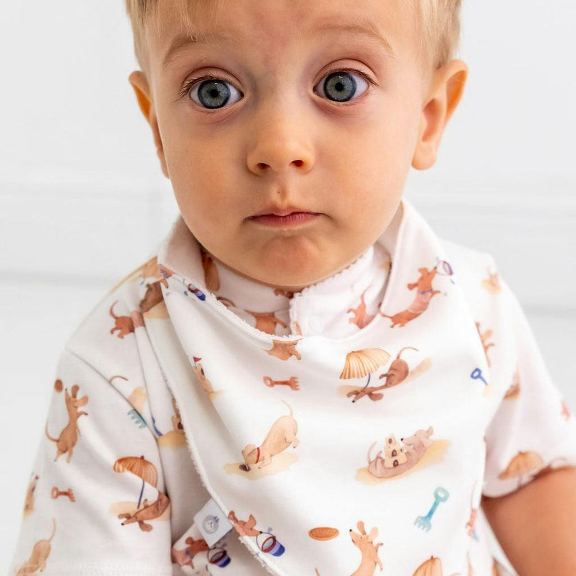Beach Dogs Pima Cotton Baby Bib