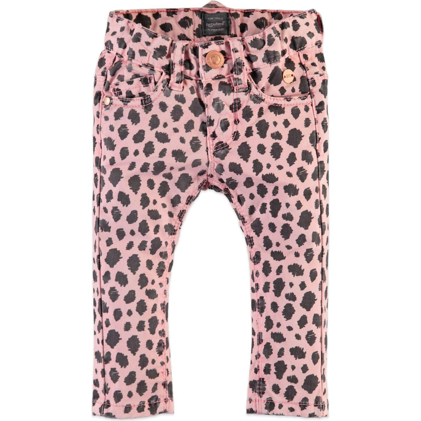 Leopard Print Denim-Style Pants