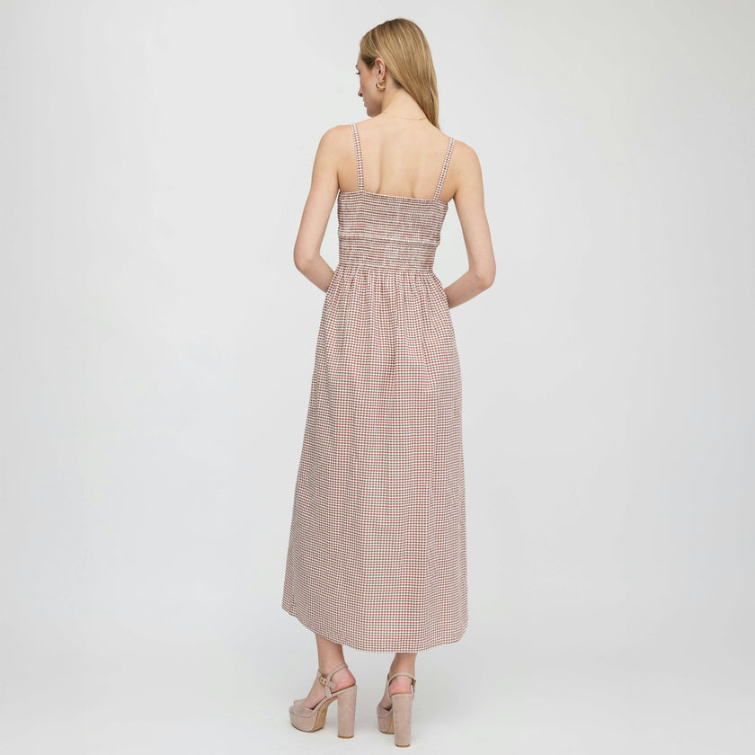The Larissa Nap Dress - Cognac Gingham