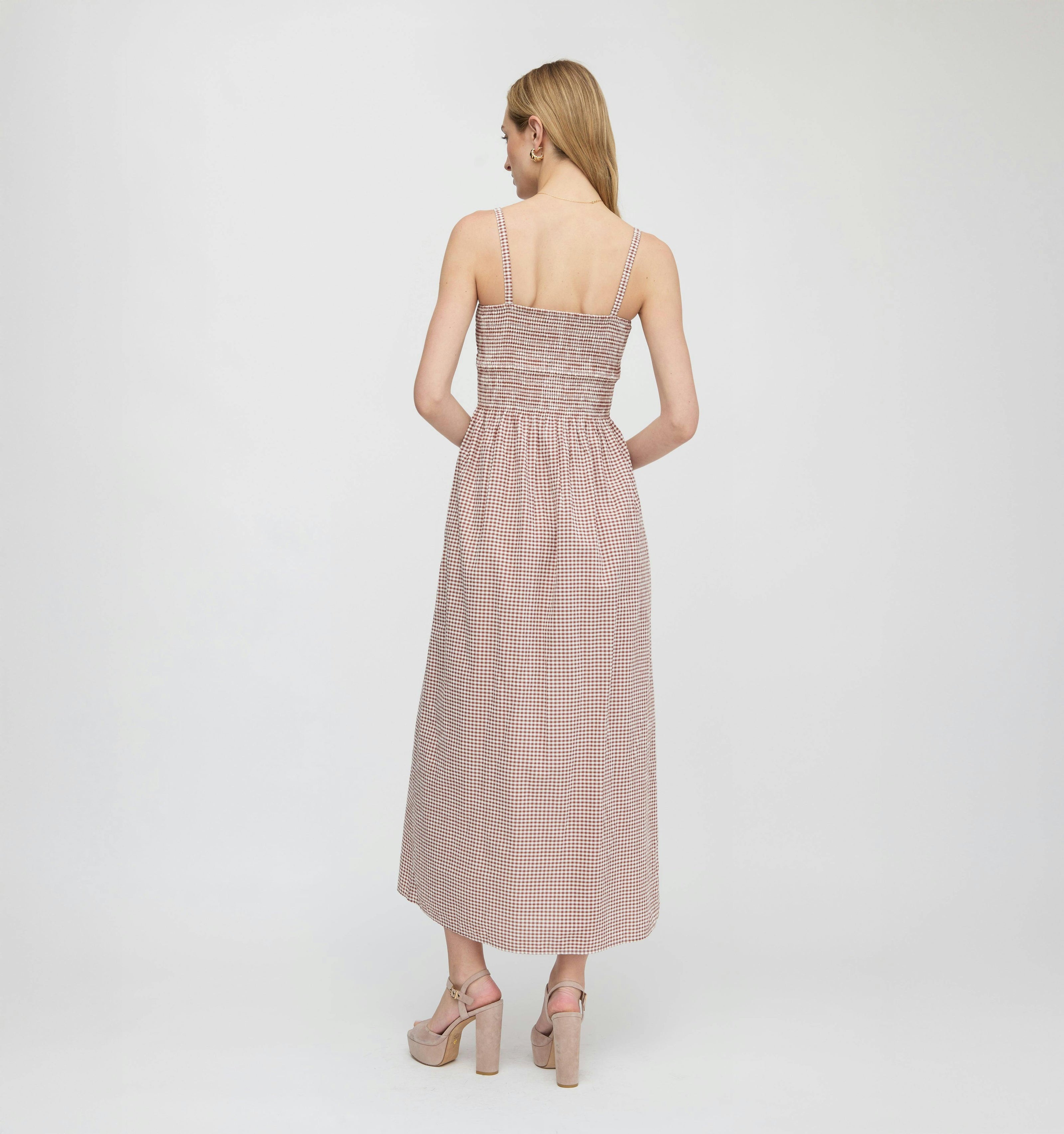 The Larissa Nap Dress - Cognac Gingham