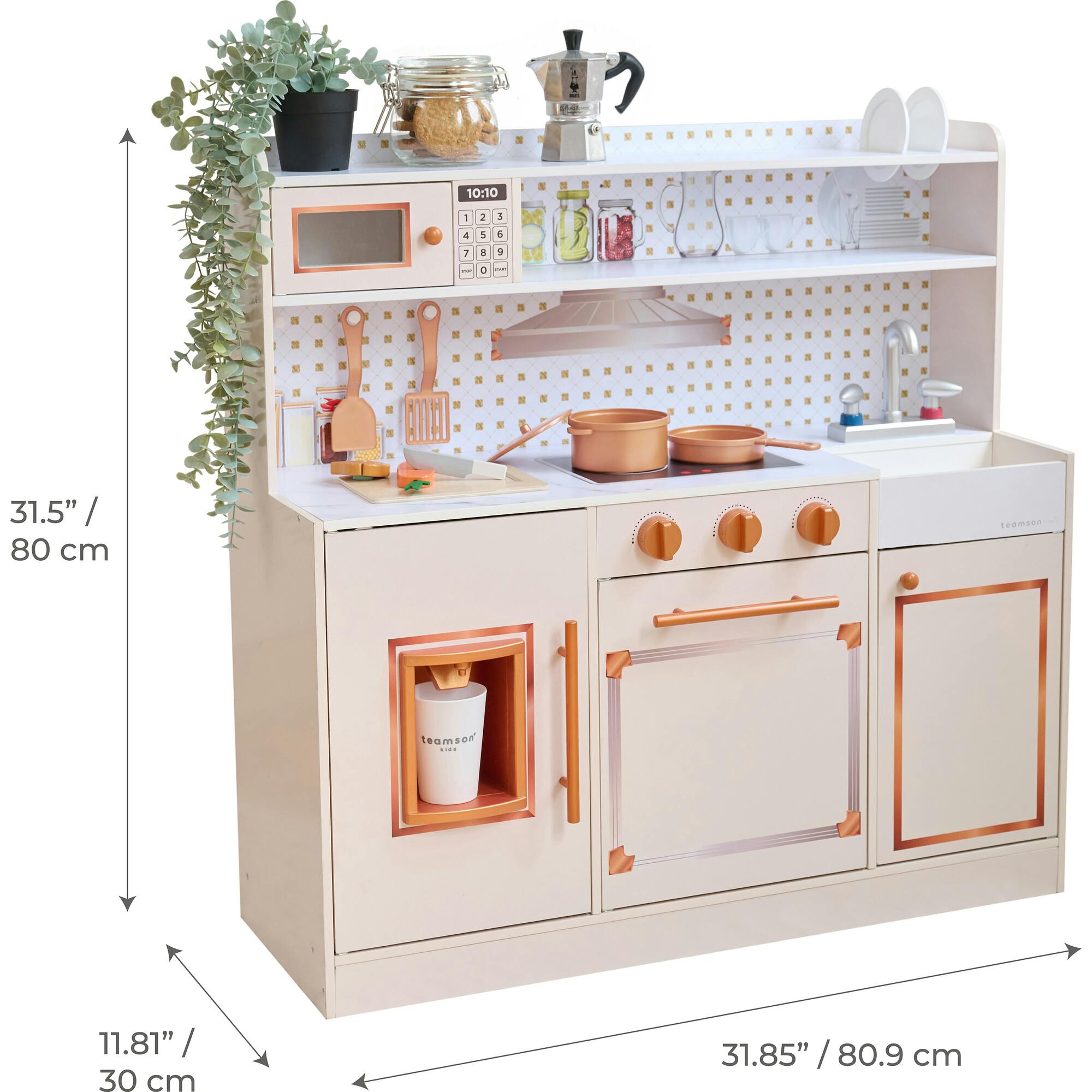 Teamson Kids Little Chef St. Louis Wooden Play Kitchen With 15 Accessories