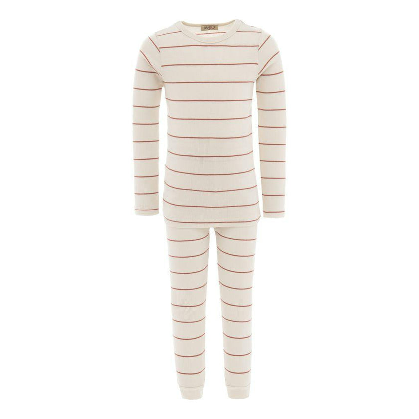 Beige Striped Modal Outfit