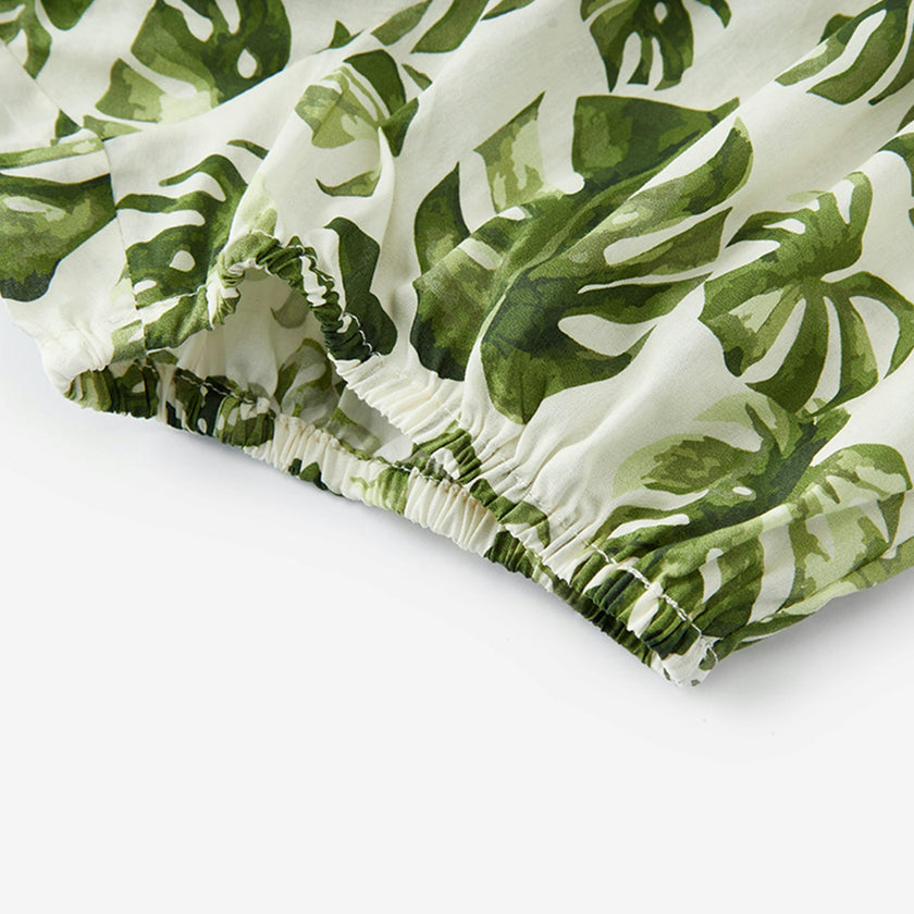 Island Leaf Ruffle Dress & Bloomers