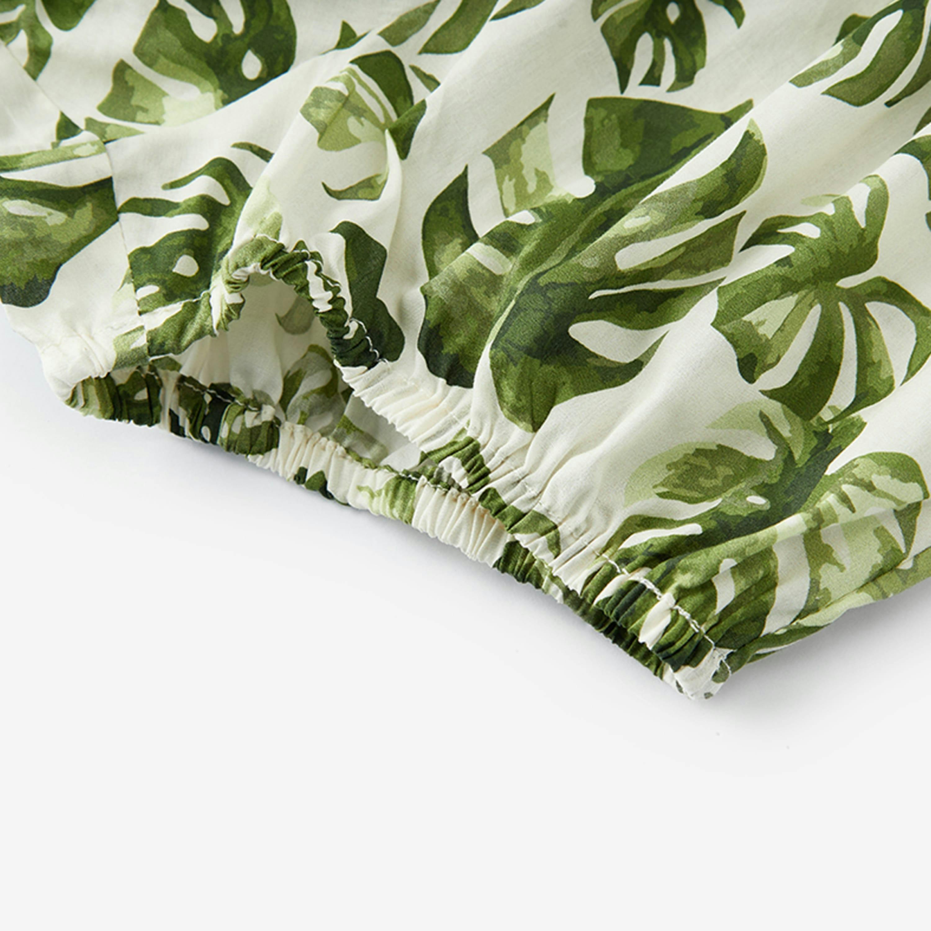 Island Leaf Ruffle Dress & Bloomers