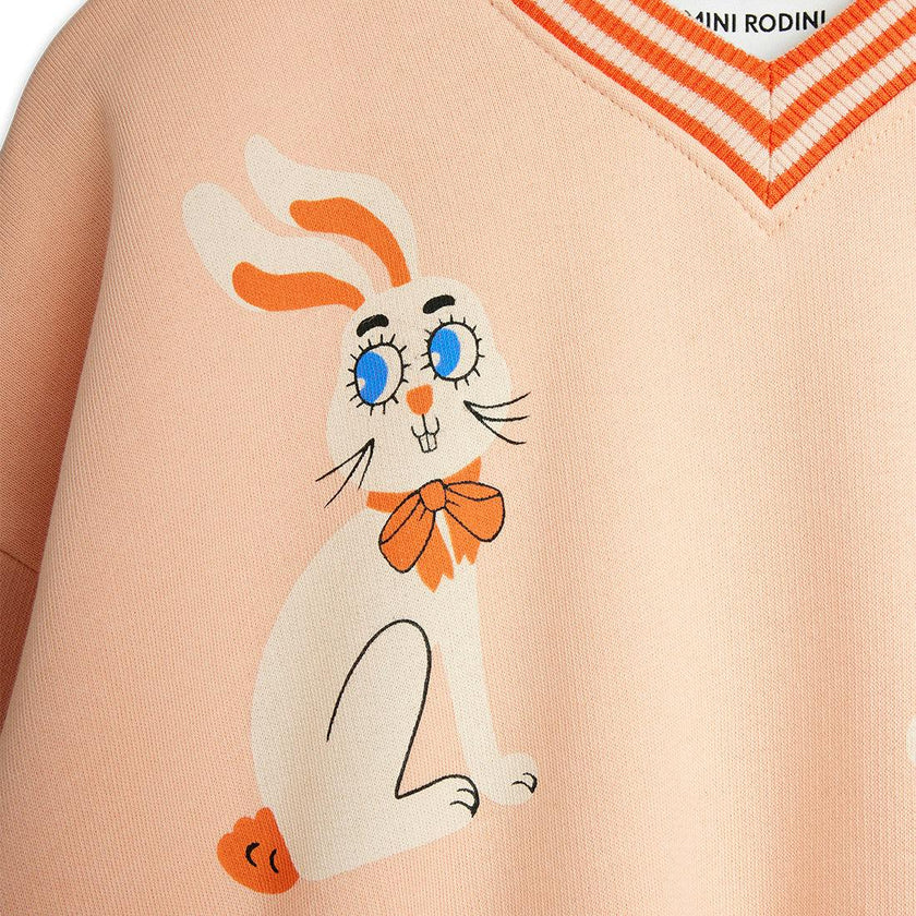 MINI RODINI Vintage Rabbits Sweat Set - Pink