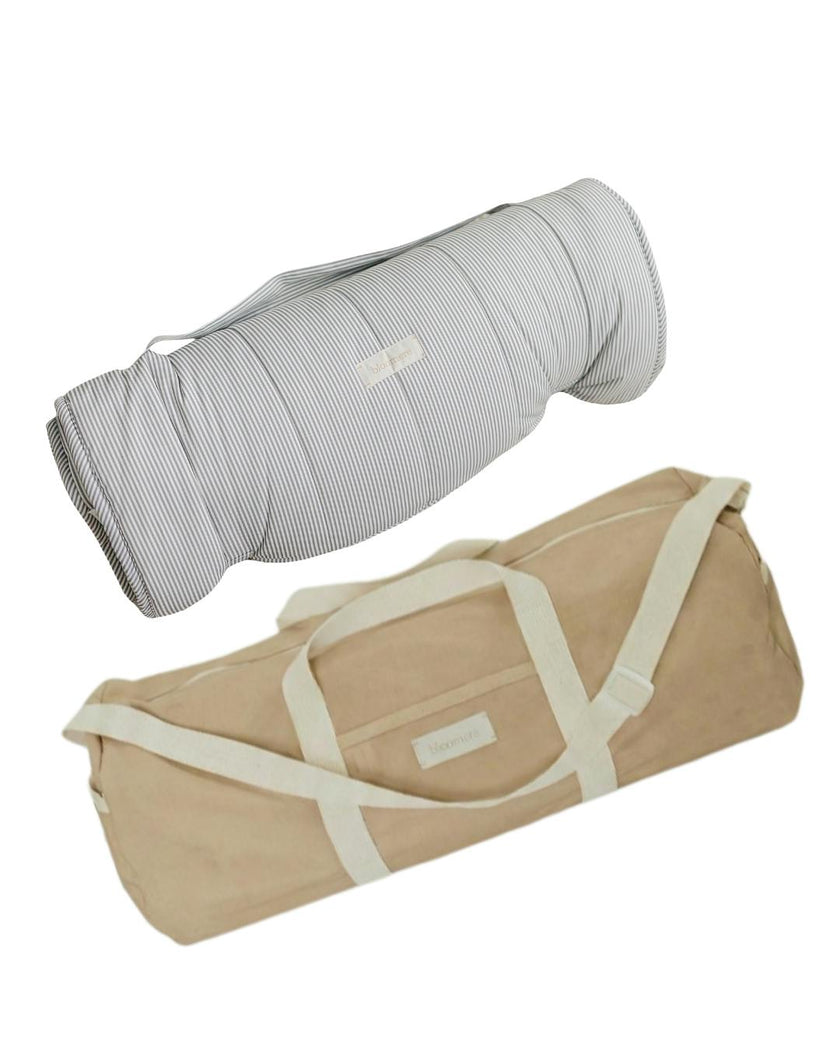 BLOOMERE  Nap Mat Set (Modern Stripe Beige Bag)