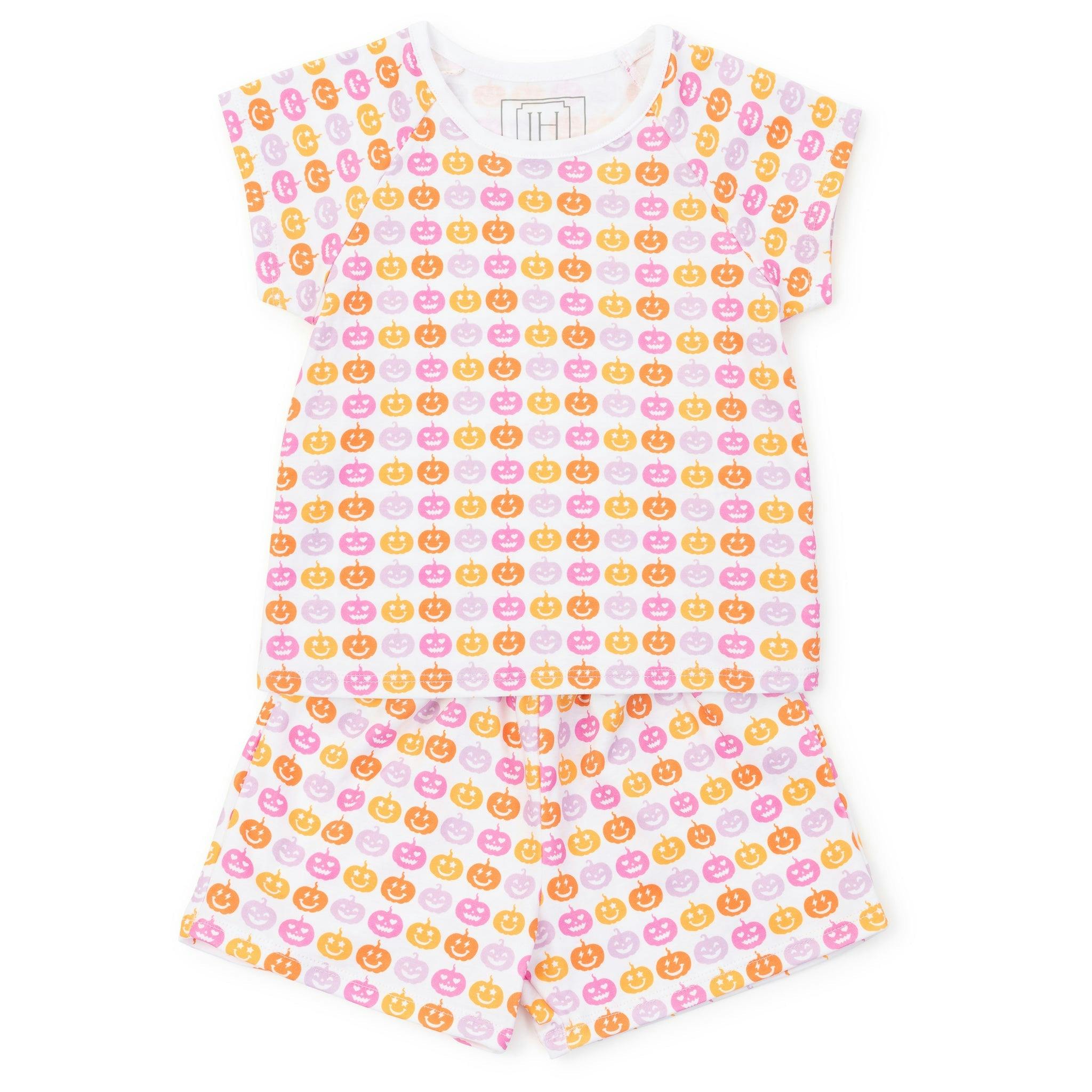 Emery Girls' Short Set - Preppy Pumpkins Bright