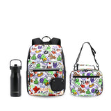 Junior Backpack with Lunch Box and 14oz Water Bottle For School in Street Art