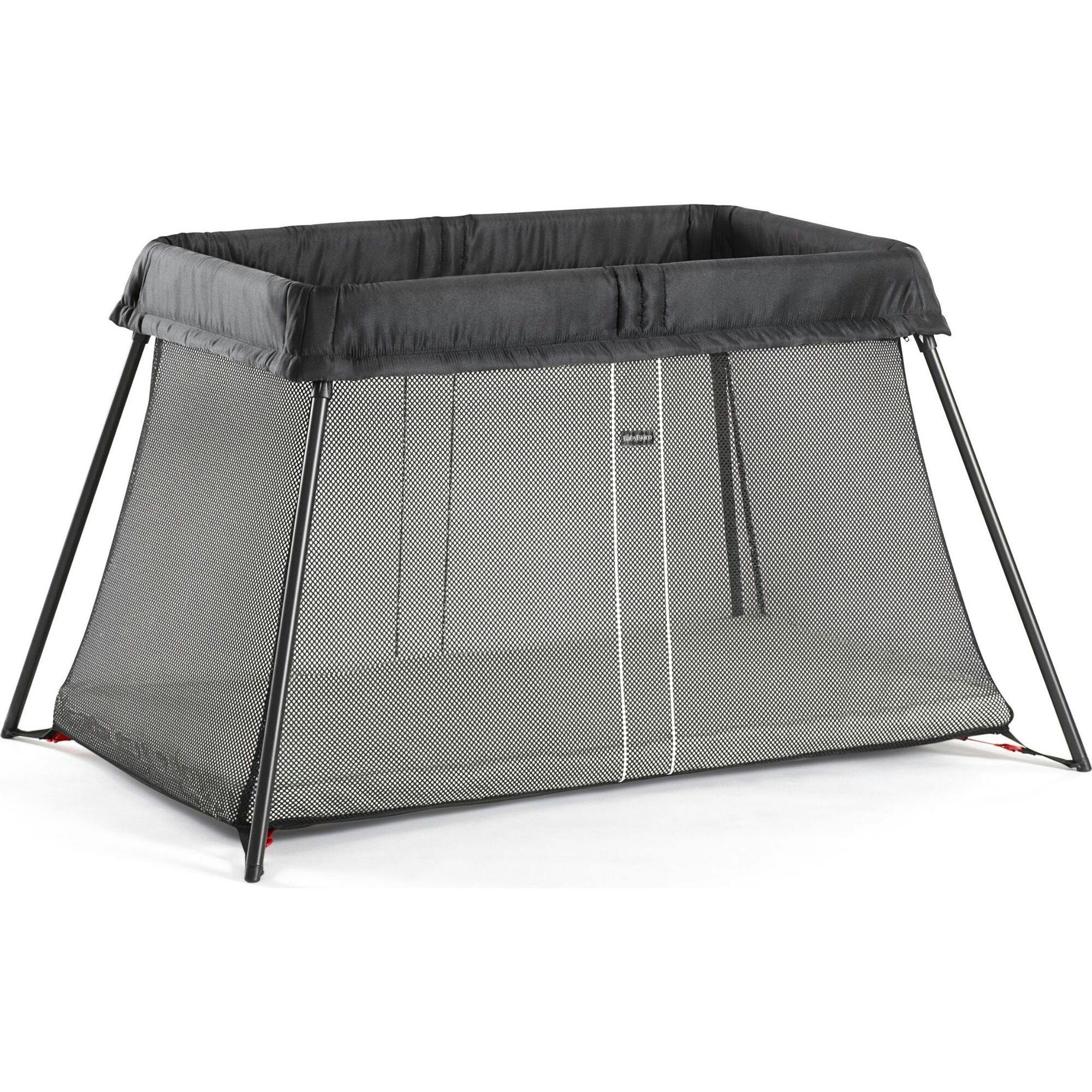 Travel Crib Light Black & Fitted Sheet Bundle Pack