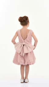 Pink Peach Ainsley Sequin Bow Dress