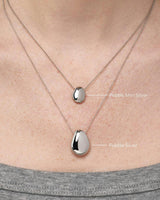 Silver Pendant Necklace - Pebble Mini Silver