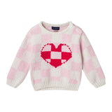 Infant Girls 3-Piece Sweater Set | Checkered Heart - Pink