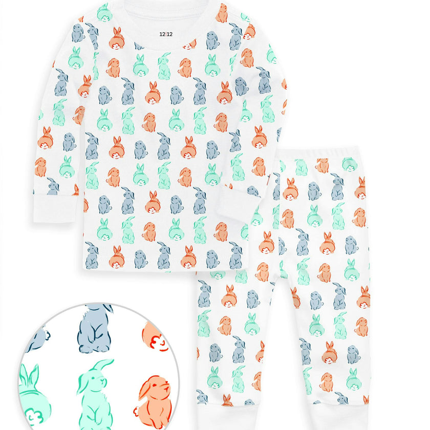 The Organic Long Sleeve Pajama Set [Bunny Tails]