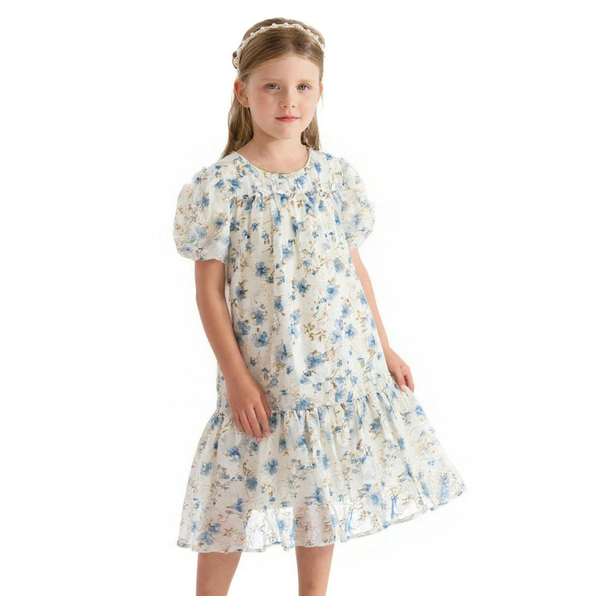 Blue Vienna Floral Dress