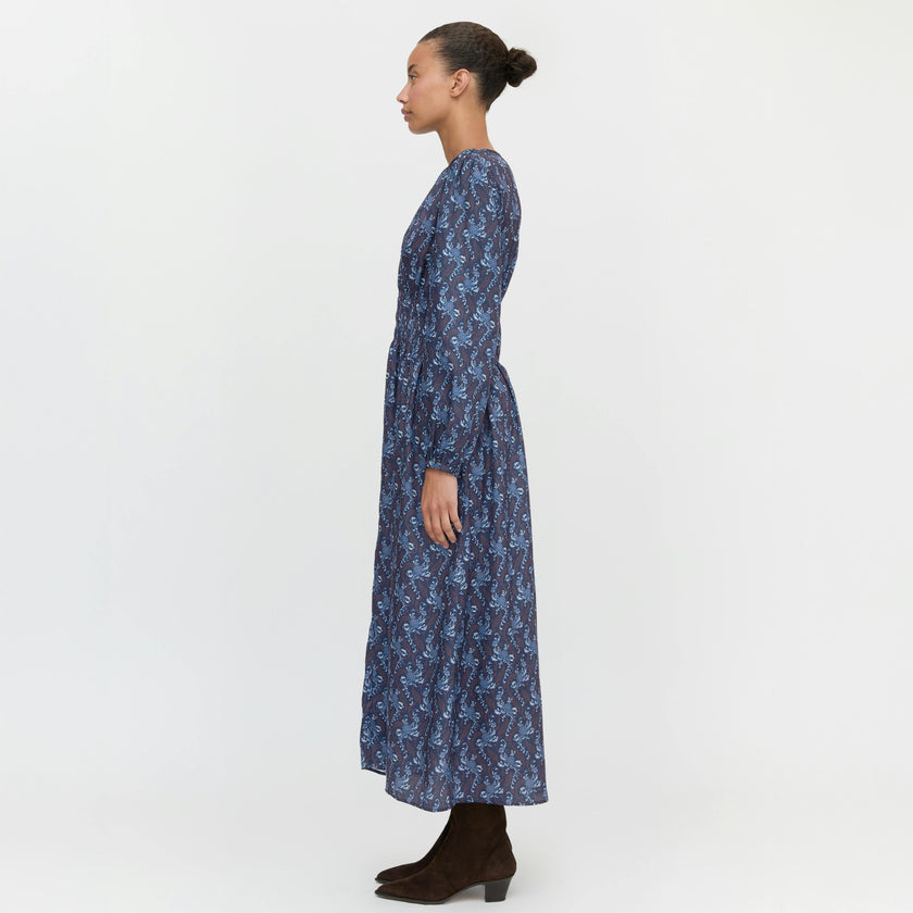 The Rosely Dress - Navy Cala Paisley