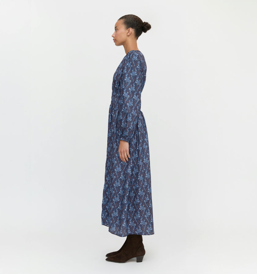 The Rosely Dress - Navy Cala Paisley