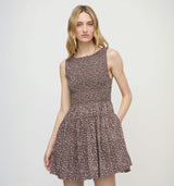 The Cosima Mini Nap Dress - Chocolate Ditsy Thistle