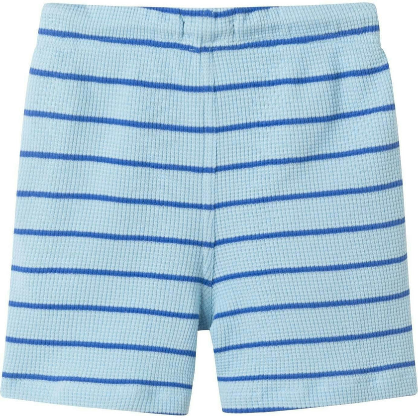 Boys Striped Waffle Polo Set | Blue Shark