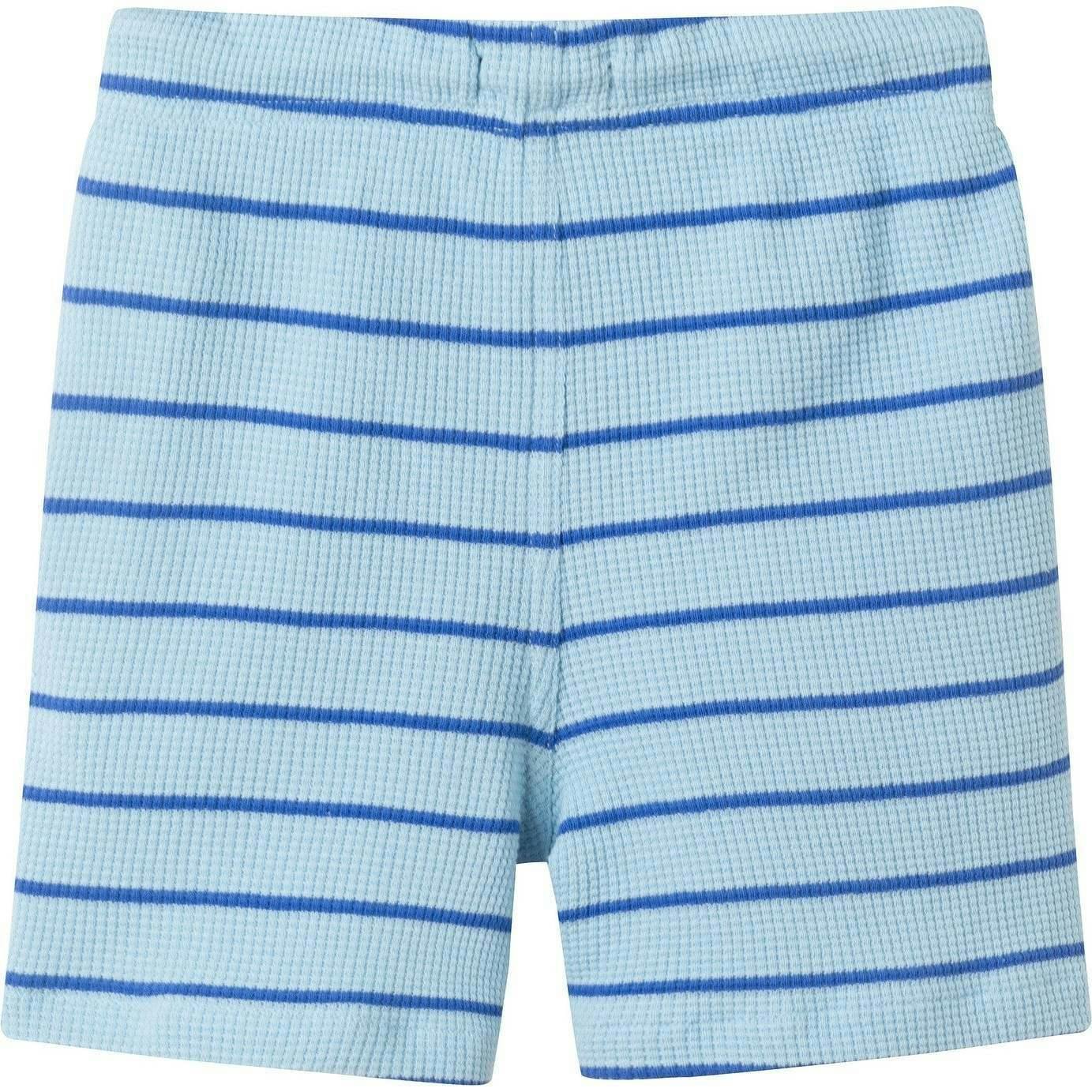Boys Striped Waffle Polo Set | Blue Shark
