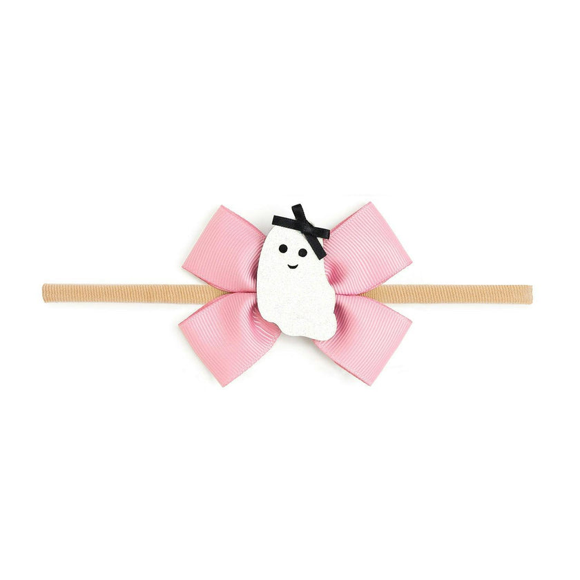 Sweet Ghost Halloween Grosgrain Bow Baby Headband