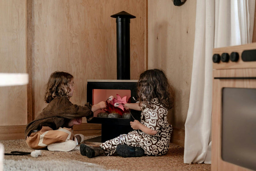 Wooden Play Fireplace – Imaginative Indoor Pretend Play