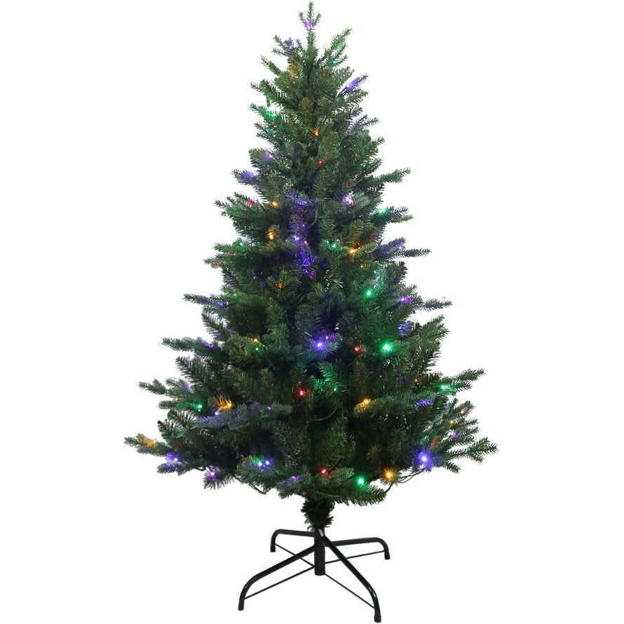 4.5-Foot Pre-Lit Multi-Colored LED Jackson Pine Tree