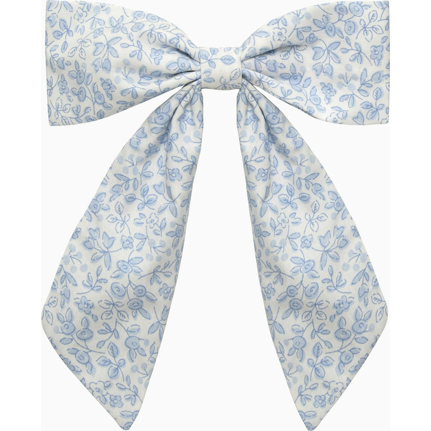 Extra Large Bow Hair Clip in Blue Floral