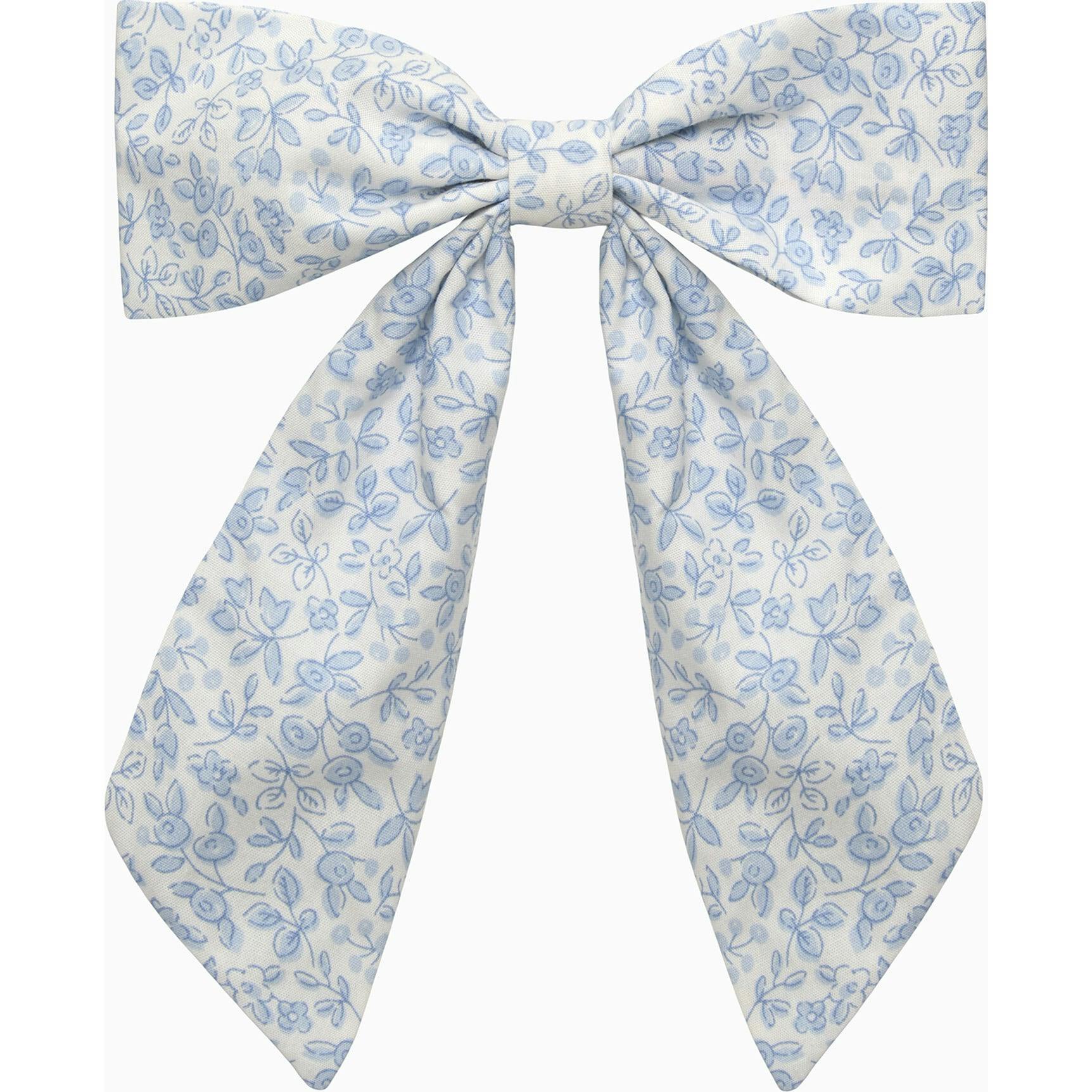Extra Large Bow Hair Clip in Blue Floral