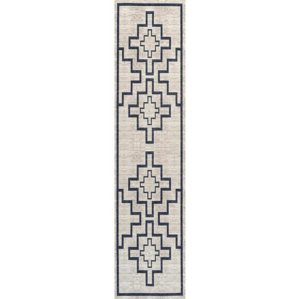 Ashkii Minimalist Medallion Machine-washable Area Rug