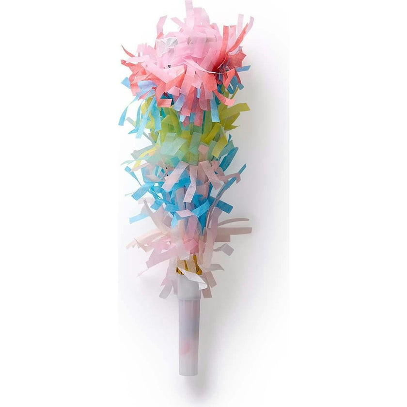 Packed Party Fringe Party Blowers Set of 6 - Multicolor Rainbow Fringe Noise Makers for Birthdays New Year's Eve and Party Favors