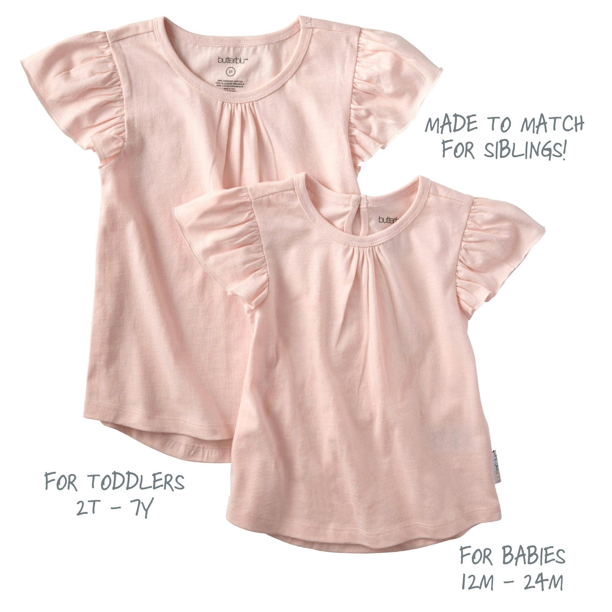 ROSE 5-Pack Ruffle Shoulder Short Sleeve T-shirts