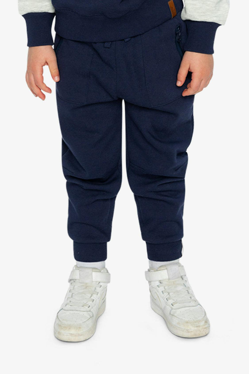 Fleece Sweatpants with Pockets Dark Blue