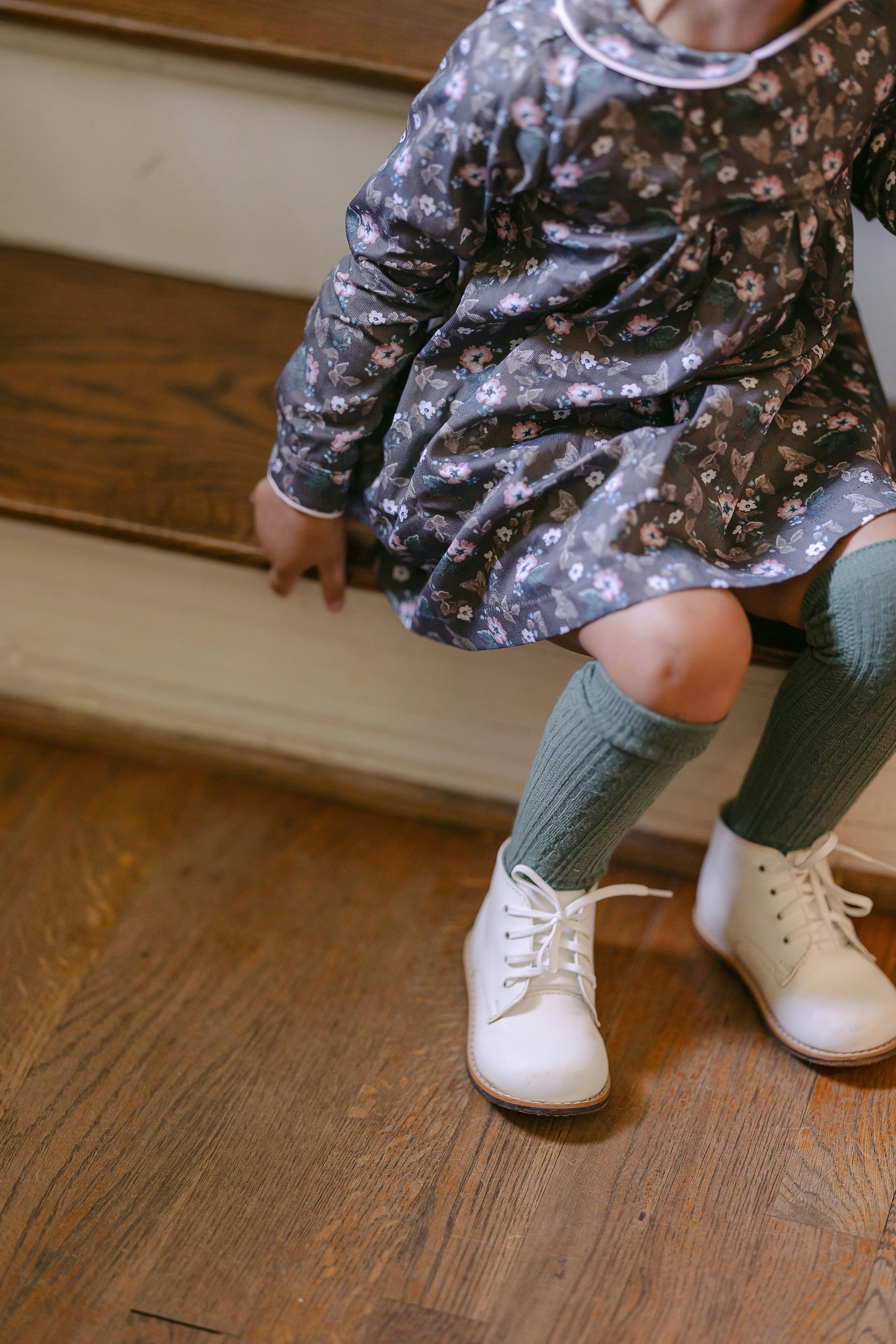 Charlie Dress and Bloomer Set in Woodland Floral in Cocoa