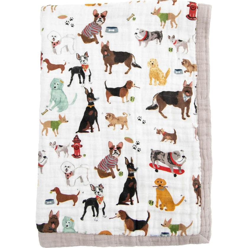 Cotton Muslin Baby Quilt - Woof