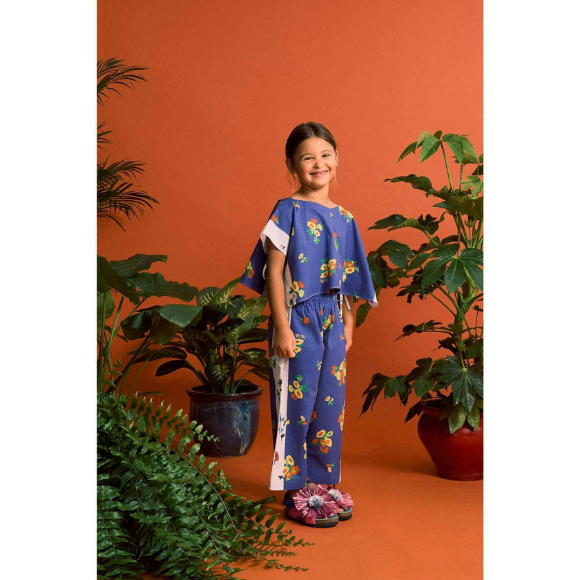 BLOSSOM PATCHWORK PANTS BLUE