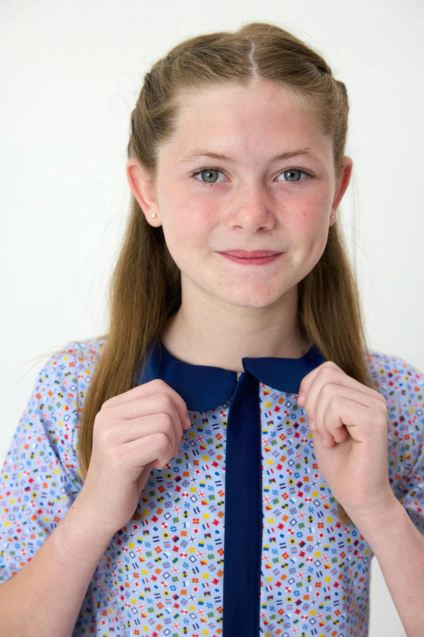 Girls Sailor Flag Romper