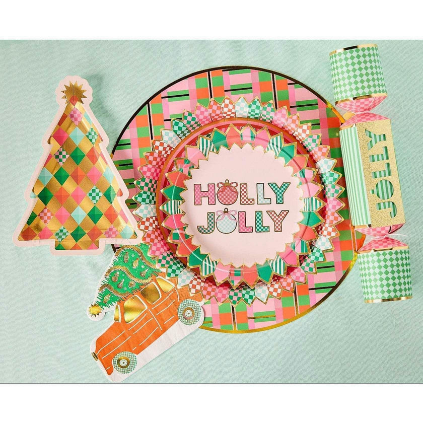 Gold Christmas Tree Dessert Plates (10 count)
