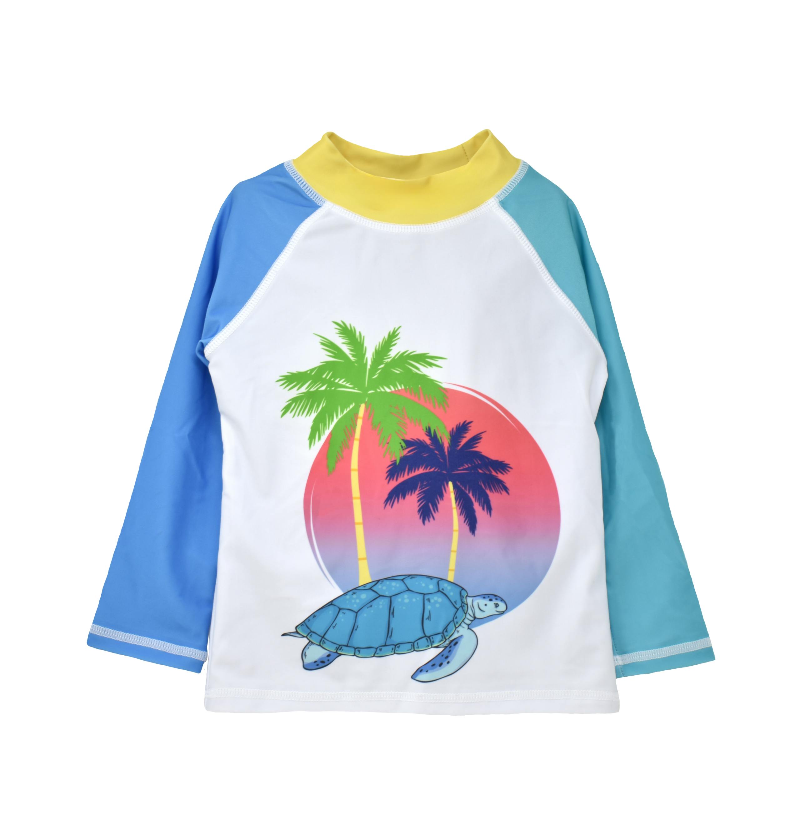 UPF 50+ Graphic Rash Guard Swim Top - F