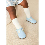 Leather T-Bar Baby Shoes in Sky Blue (20-26EU)