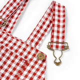 Maroon Check Seersucker Overalls