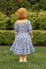 Mini Madeline Dress in Ditsy Cobalt Floral